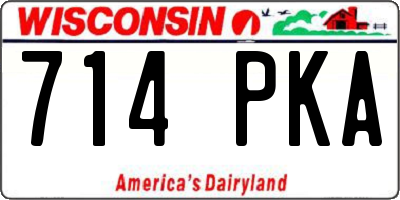WI license plate 714PKA