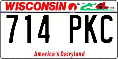 WI license plate 714PKC