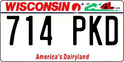 WI license plate 714PKD