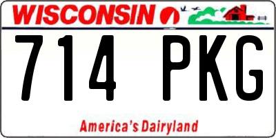 WI license plate 714PKG