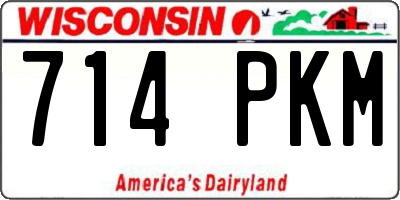 WI license plate 714PKM