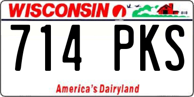WI license plate 714PKS