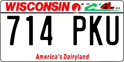 WI license plate 714PKU