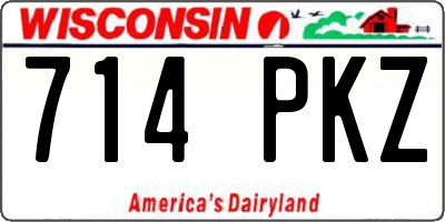 WI license plate 714PKZ