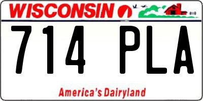 WI license plate 714PLA