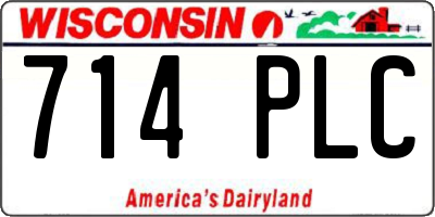 WI license plate 714PLC