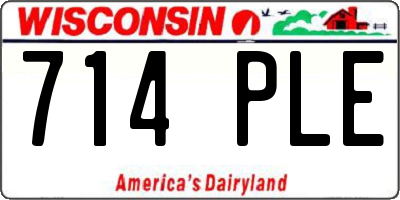 WI license plate 714PLE