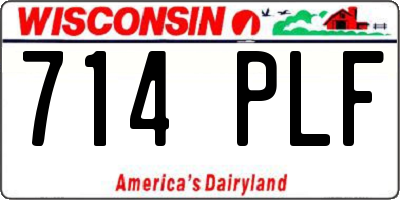 WI license plate 714PLF