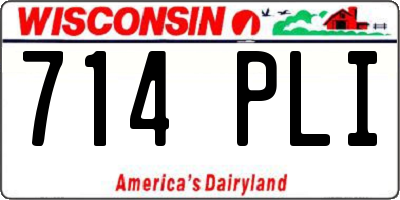 WI license plate 714PLI