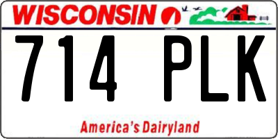 WI license plate 714PLK
