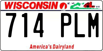 WI license plate 714PLM