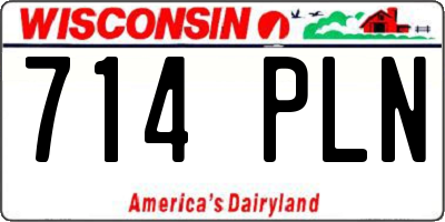 WI license plate 714PLN