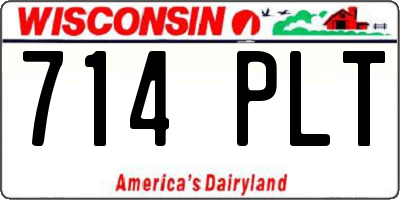 WI license plate 714PLT