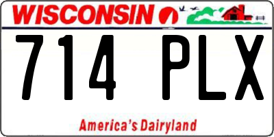 WI license plate 714PLX