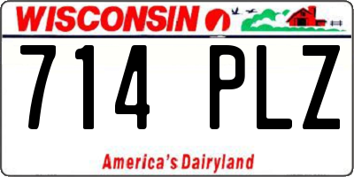 WI license plate 714PLZ