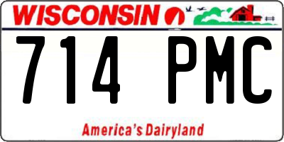 WI license plate 714PMC