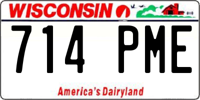 WI license plate 714PME