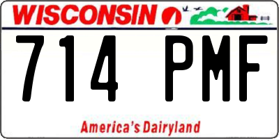 WI license plate 714PMF