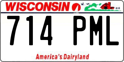 WI license plate 714PML