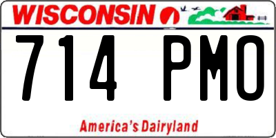 WI license plate 714PMO