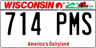 WI license plate 714PMS