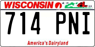 WI license plate 714PNI