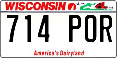 WI license plate 714POR