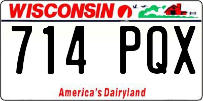 WI license plate 714PQX