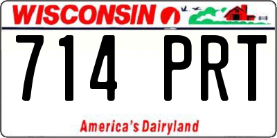 WI license plate 714PRT