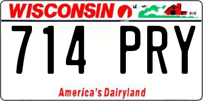 WI license plate 714PRY