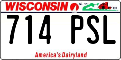 WI license plate 714PSL