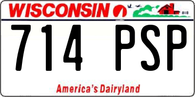 WI license plate 714PSP