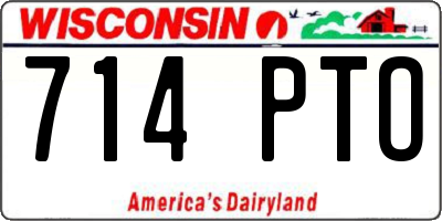 WI license plate 714PTO