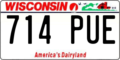 WI license plate 714PUE