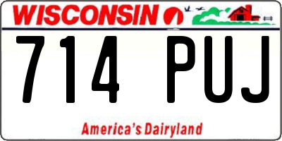 WI license plate 714PUJ
