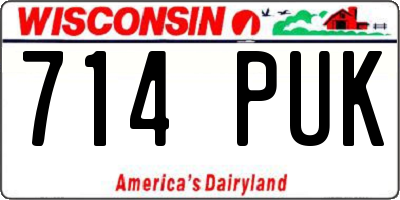 WI license plate 714PUK