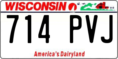 WI license plate 714PVJ