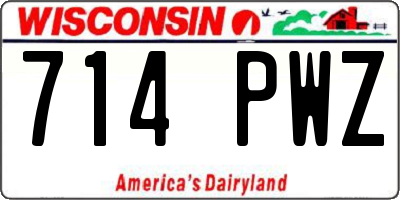 WI license plate 714PWZ