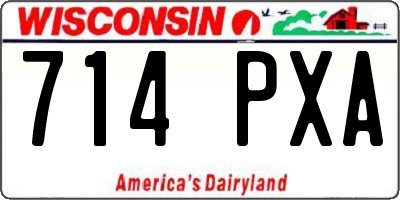 WI license plate 714PXA
