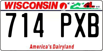 WI license plate 714PXB