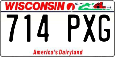 WI license plate 714PXG