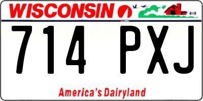 WI license plate 714PXJ
