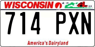 WI license plate 714PXN