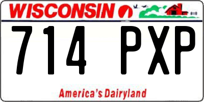 WI license plate 714PXP