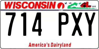 WI license plate 714PXY