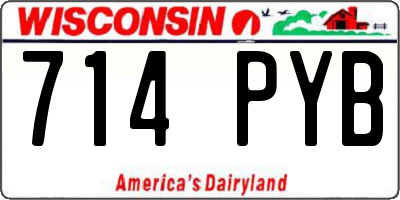 WI license plate 714PYB