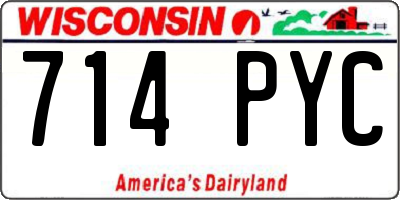 WI license plate 714PYC
