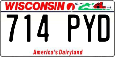 WI license plate 714PYD