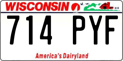WI license plate 714PYF