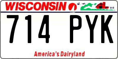 WI license plate 714PYK